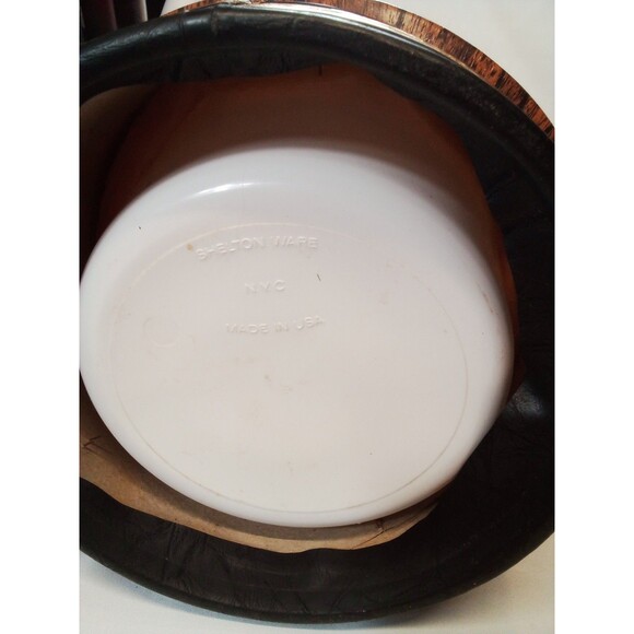 Shelton Ware NYC Vintage Wood Look Gold Trim Ice Bucket Needs TLC Worn - Picture 14 of 16